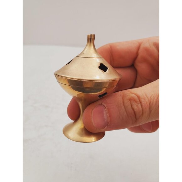 Vintage Brass Stick/Cone Incense Burner small burner with lid, made in i… - Picture 4 of 9